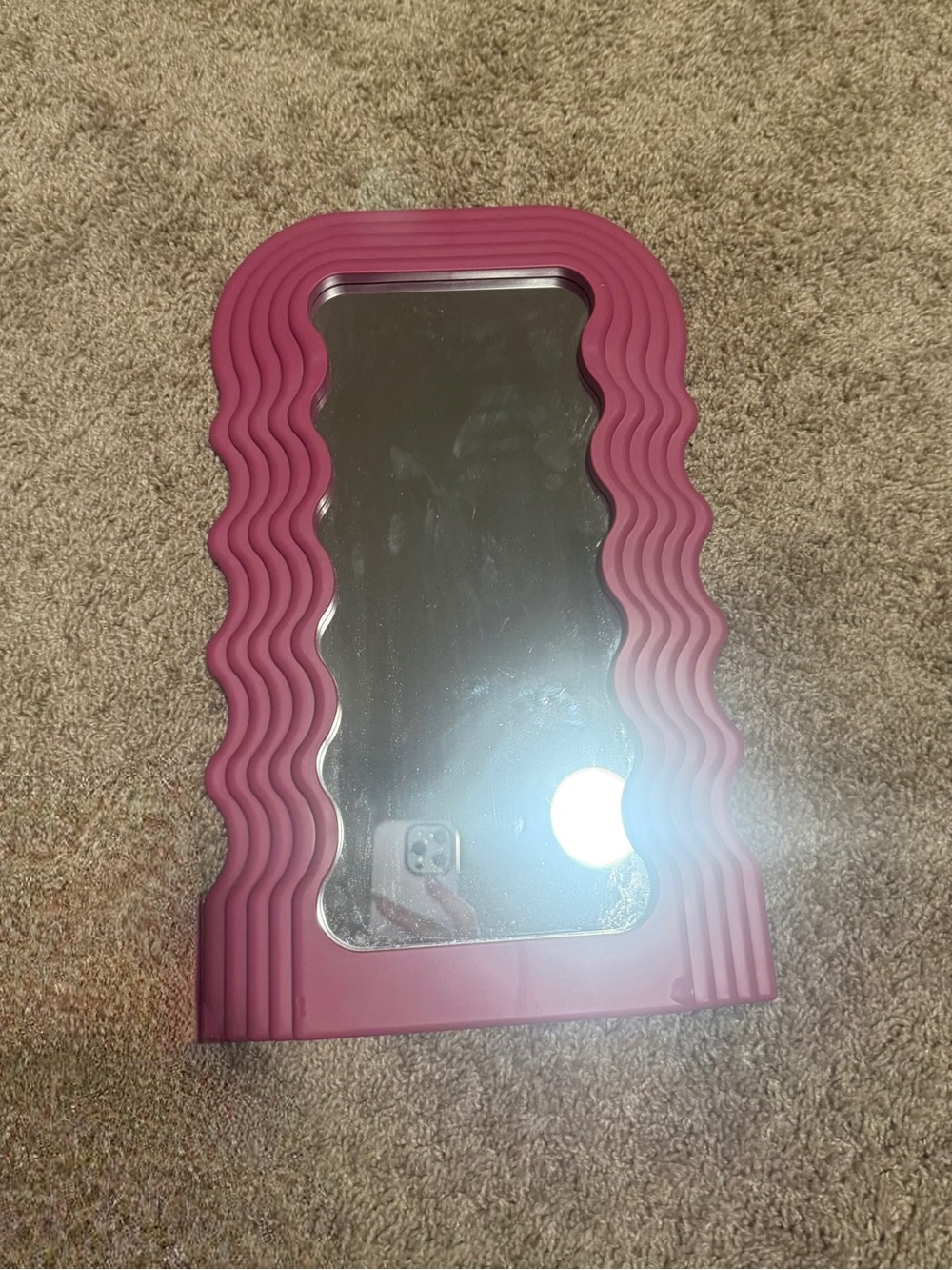 Pink Wavy Frame Mirror